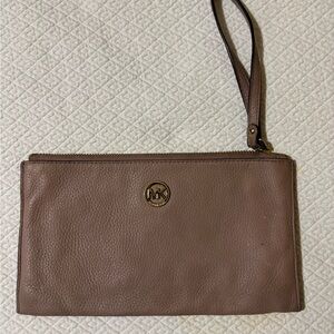 Michael Kors Tan Leather Wristlet